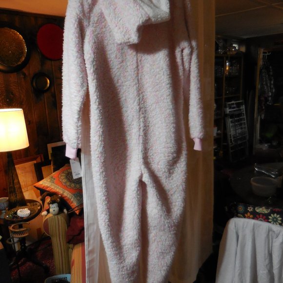 pink fleece fuzzy onesy - Picture 7 of 7